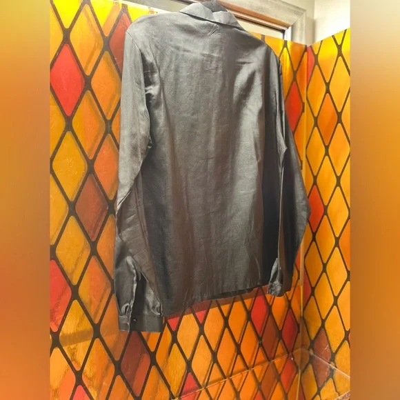 Vintage 1970’s -80’s Elegant Black Women's Blouse Sz Vtg 16 - Picture 4 of 8